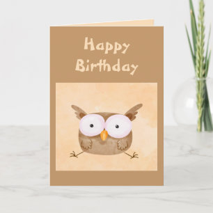 Carte Anniversaire Humour amusant Chouette Choquée Oisea