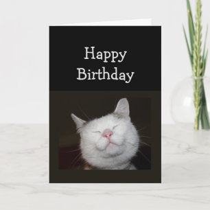 Carte Anniversaire Humour mignon Chat souriant pour Insp