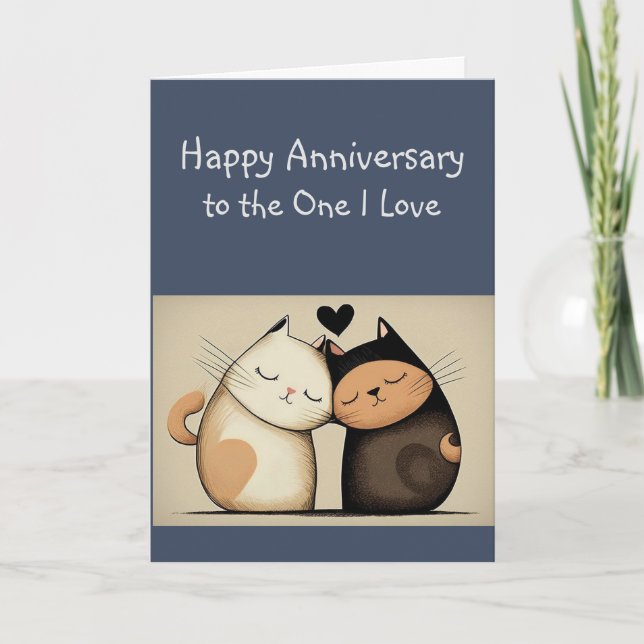 Carte Anniversaire I Love Cuddling Chats Animaux (Devant)