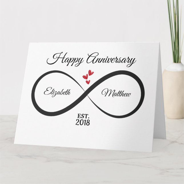 Carte Anniversaire Infinity | Nom et année (Devant)