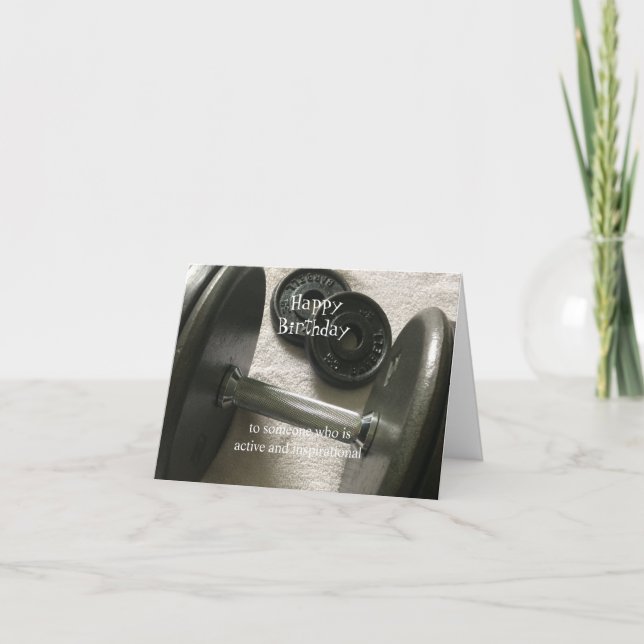 Carte Anniversaire Inspirant pour Haltérophile (Devant)
