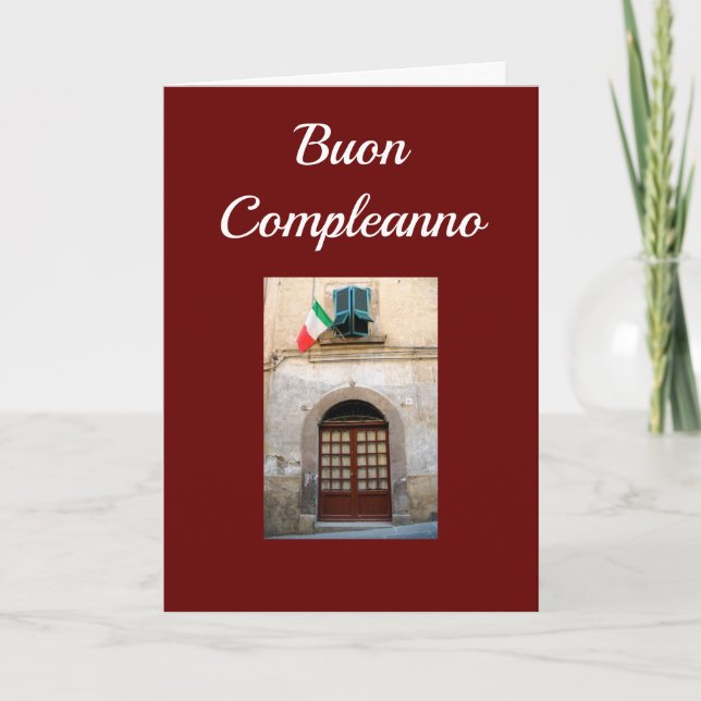 CARTE ANNIVERSAIRE ITALIEN "BUON COMPLEANNO" (Devant)