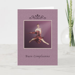 Carte Anniversaire, Italien, Buon Compleanno, ballerine