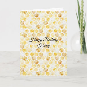 Carte Anniversaire Jaune Doré en Nid d'Abeille