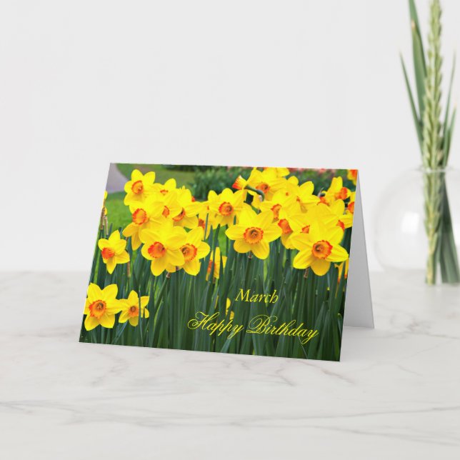 Carte Anniversaire jaune renversant de jonquilles de (Devant)