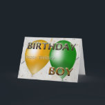 Carte Anniversaire Joyeux anniversaire garçon<br><div class="desc">Happy Birthday Birthday Boy Greeting Card with bright balloons.</div>