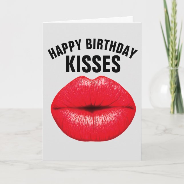 CARTE ANNIVERSAIRE KISSES POUR LUI GREETING CARDS (Devant)