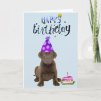 Anniversaire Labrador Retriever Lab Chocolate Chio