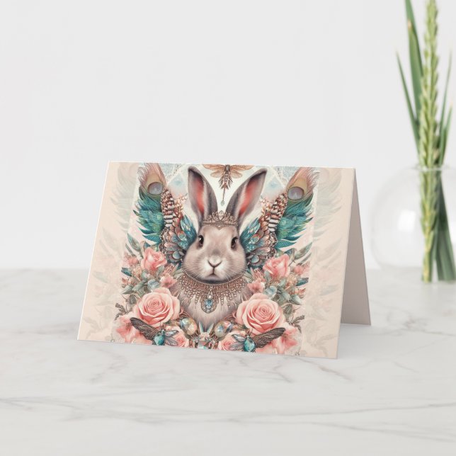 Carte Anniversaire Lapin Lapin Angel Princesse (Devant)