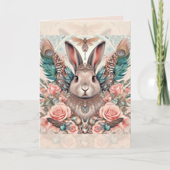 Carte Anniversaire Lapin Lapin Angel Princesse (Devant)