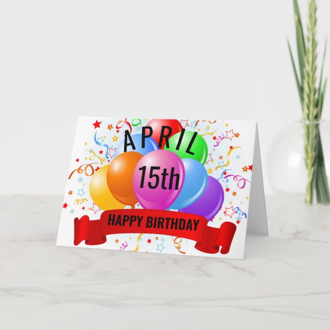 Carte Anniversaire le 15 avril (Devant)