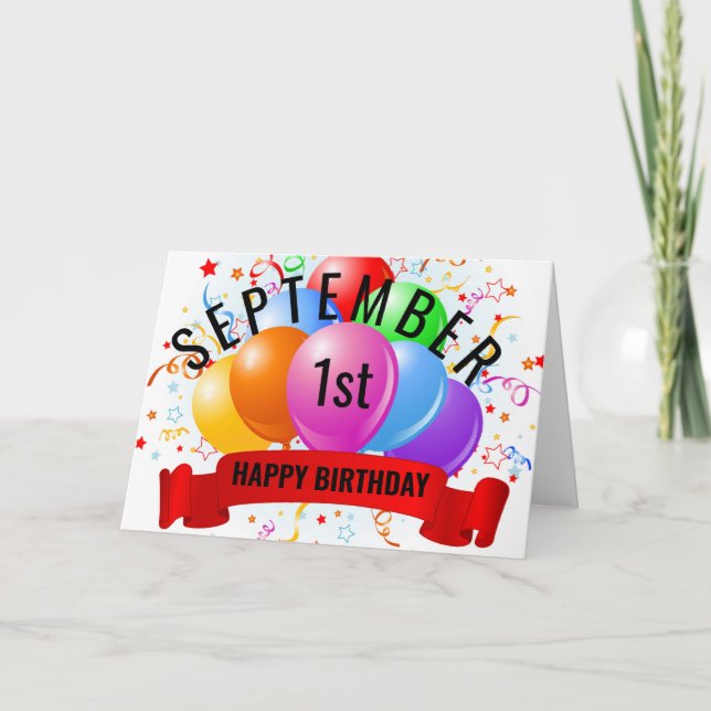 Carte Anniversaire le 1er septembre  (Devant)