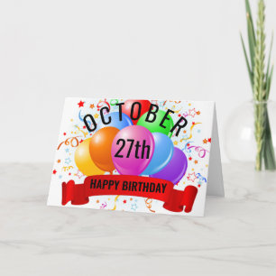 Carte Anniversaire le 27 octobre