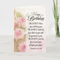 Anniversaire Le Seigneur Vous Bénit Rose Floral