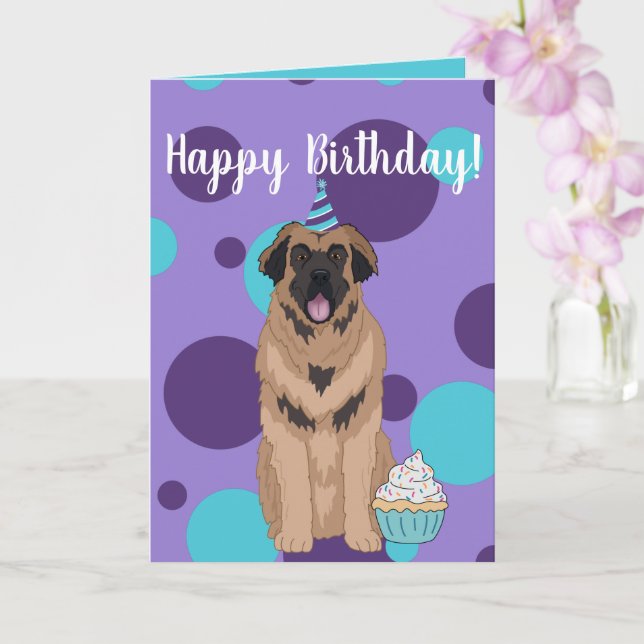 Carte Anniversaire Leonberger (Orchidée)