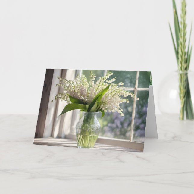 Carte Anniversaire Lily de la Vallée Bouquet (Devant)