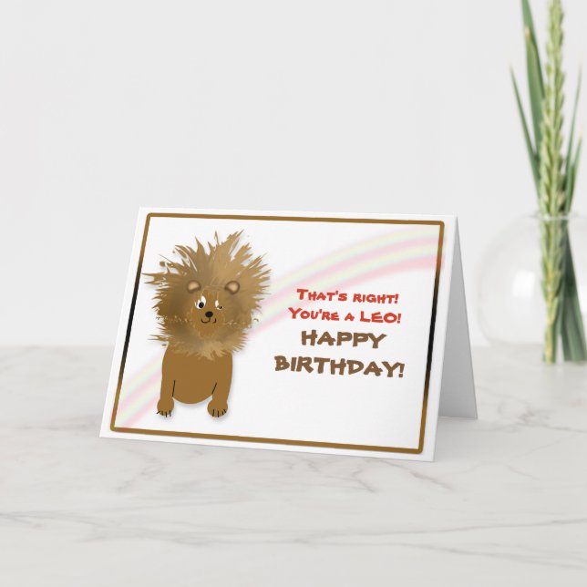 CARTE ANNIVERSAIRE - LION - LION - HUMOUR (Devant)