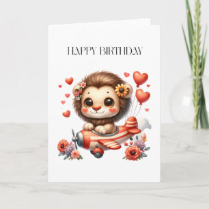 Carte Anniversaire Lion Pilote