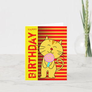 Carte Anniversaire Lollipop Chat