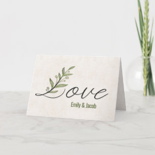 Carte Anniversaire Love Font avec Feuille