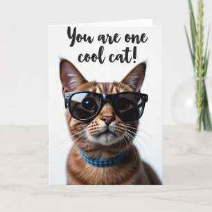 Carte Anniversaire Lunettes de Chat Cool