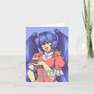 Carte Anniversaire Magique Anime Girl