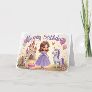 Carte Anniversaire magique dans un monde de conte de fée