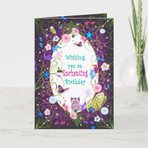 Carte Anniversaire magique et enchanteur, Féminin