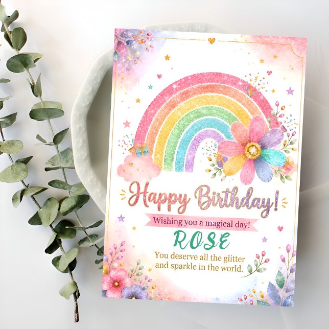 Carte Anniversaire Magique Pastel Arc-en-ciel (Créateur téléchargé)