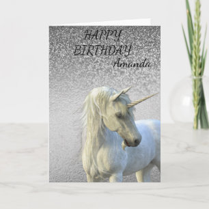 Carte Anniversaire Magique Unicorn Parties scintillant p