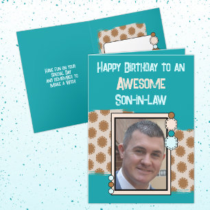 Carte Anniversaire magnifique fils en droit photo turquo