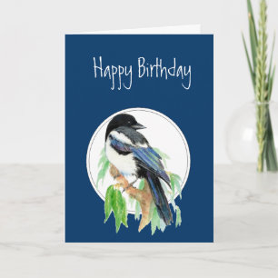Carte Anniversaire Magpie, Oiseau, Nature, Faune