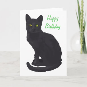 Carte Anniversaire majestueux de chat noir