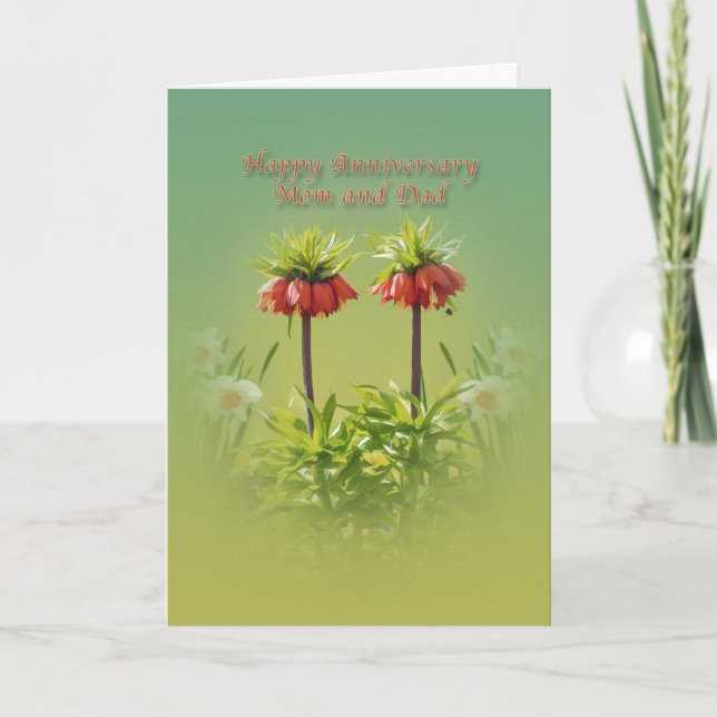 Carte Anniversaire, Maman et Papa, Tulipes rouges Rubra (Devant)
