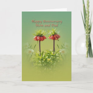 Carte Anniversaire, Maman et Papa, Tulipes rouges Rubra