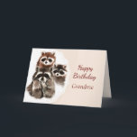 Carte Anniversaire Mamie Cute Raccoon Famille Animale<br><div class="desc">Joyeux anniversaire avec Cute Watercolor Raccoon Family Animal Art.   Faites-lui savoir combien vous l'aimez et l'appréciez</div>