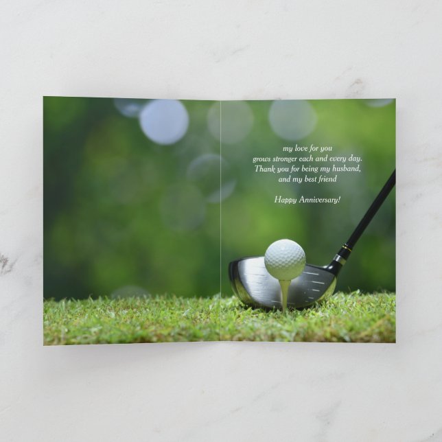 Carte Anniversaire Mari Ami Golf BallParcours Golfer (Intérieur)
