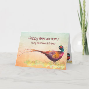 Carte Anniversaire Mari Ami Pheasant Jeu Oiseau