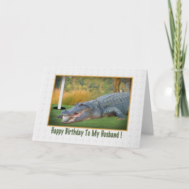 Carte Anniversaire, Mari, Golf, Alligator (Devant)