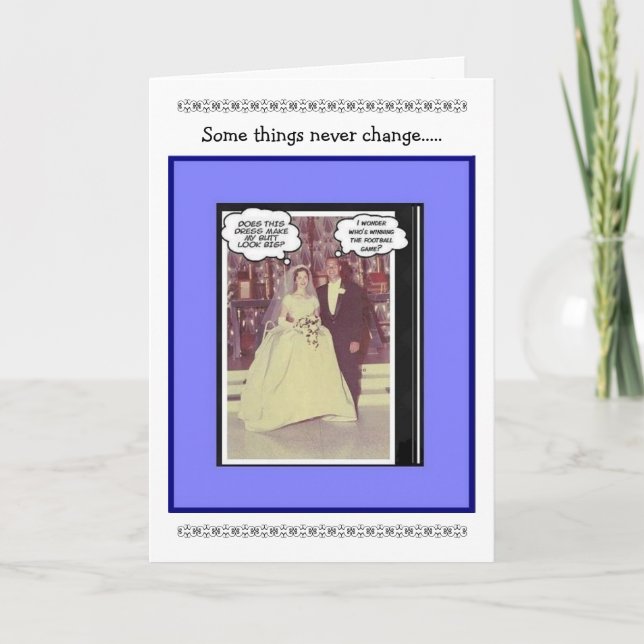 Carte Anniversaire Mariage amusant - Vintage (Devant)
