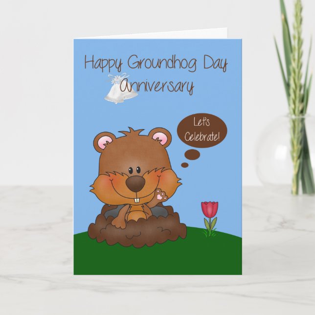 Carte Anniversaire mariage Le Jour De La Marmotte (Devant)