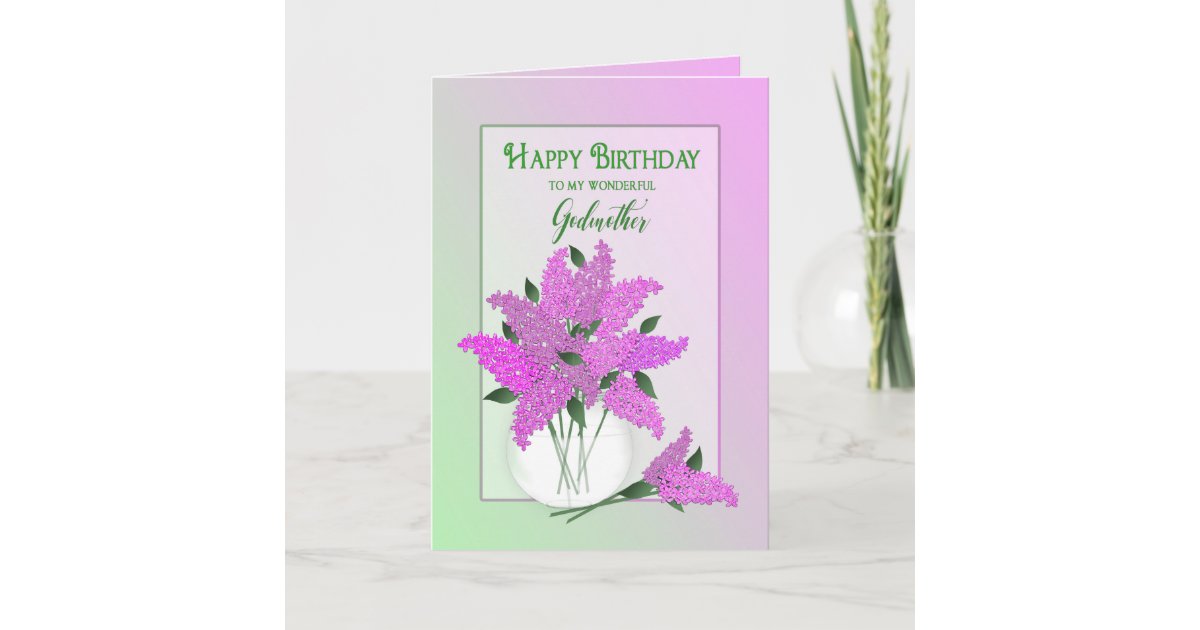 Carte Anniversaire Marraine Lilas Dans Un Vase Zazzle Fr