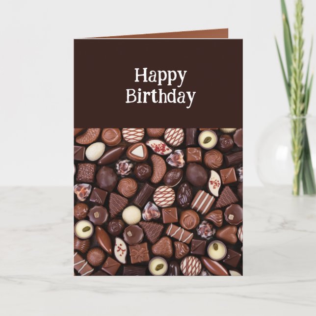 Carte Anniversaire meilleur avec le chocolat amusant (Devant)