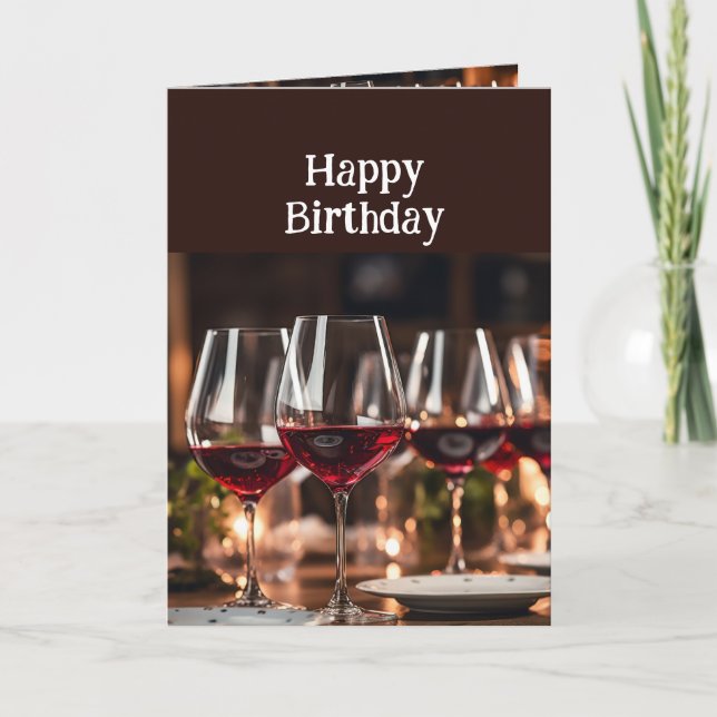 Carte Anniversaire meilleur avec le vin amusant (Devant)