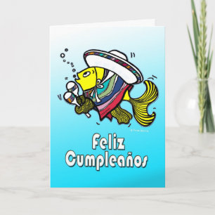 Carte Anniversaire mexicain drôle espagnol de poissons