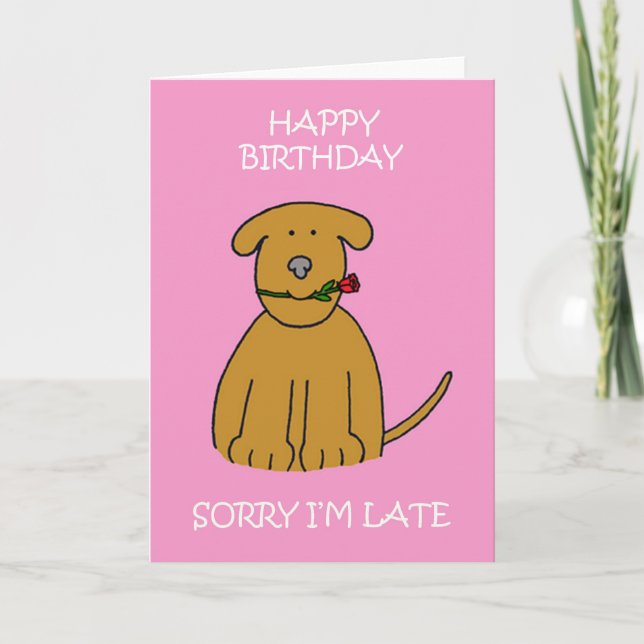 Carte Anniversaire mignon chiot (Devant)