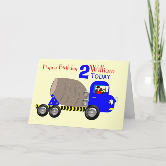 Carte Anniversaire mignon de camion de mélangeur de (Devant)