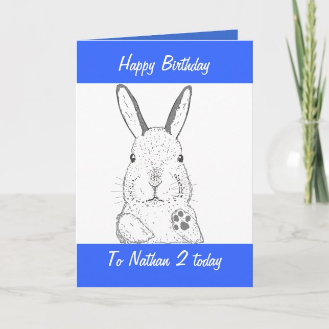 Carte Anniversaire mignon de lapin (Devant)