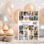 Carte Anniversaire Moderne Collage de 20 Photos Unisexe<br><div class="desc">Cette carte d'anniversaire avec collage de photos contient 20 photos, convient pour un homme ou une femme, et vous avez la possibilité d'ajouter l'âge. La carte est facile à personnaliser ; vous pouvez modifier le style, la taille et la couleur de la police en cliquant sur le lien 'Personnaliser plus'...</div>