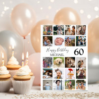Anniversaire Moderne Collage de 20 Photos Unisexe